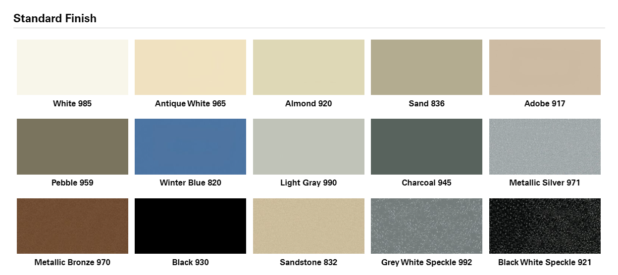 Powder Coated Metal Colors Chart All Partitions | Images and Photos finder